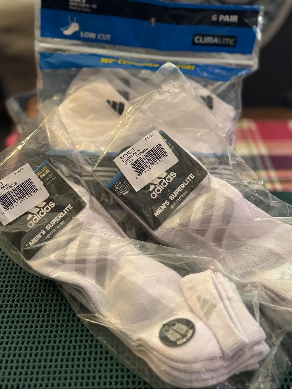 Adidas White Low-Cut Athletic Socks with Black Logo – 12 Pair Sock bundle